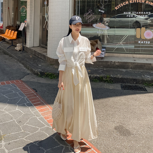 Bustier Wrinkle Long Dress