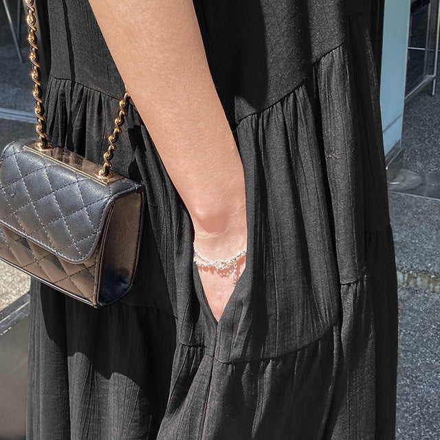 Bustier Wrinkle Long Dress