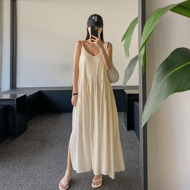 Bustier Wrinkle Long Dress