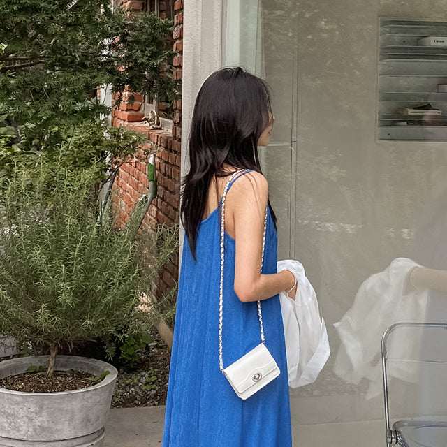 Wrinkled A-Line Sleeveless Dress