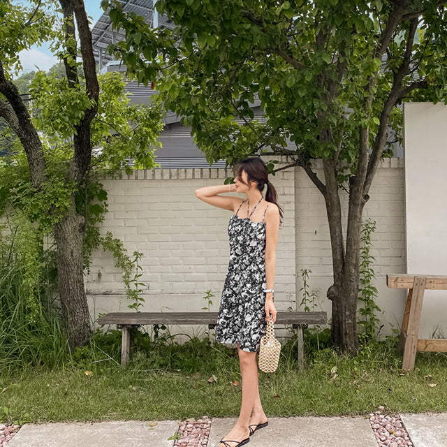 Two-Way Pattern Floral Dress