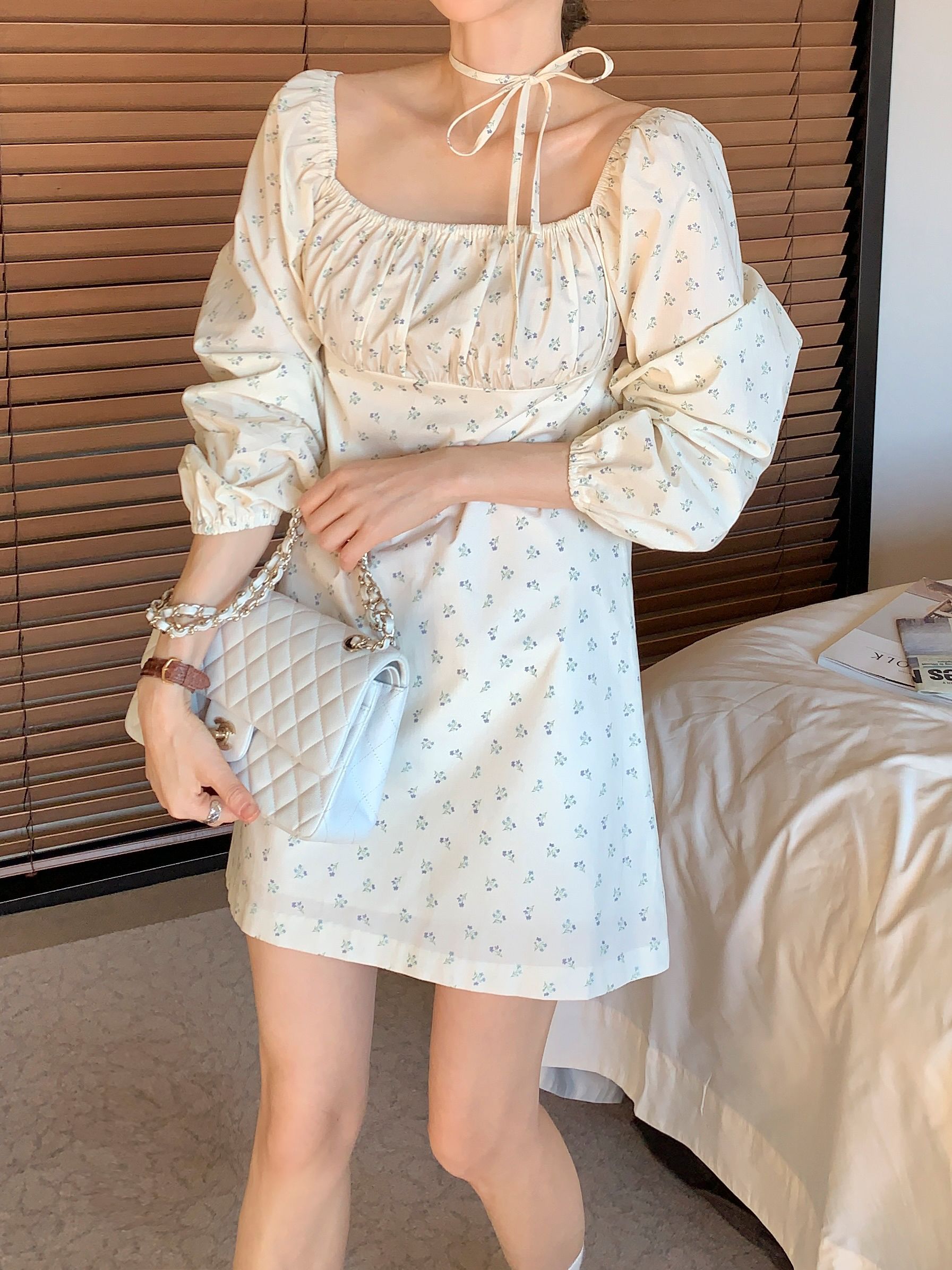 Floral Rose Mini Dress 🌹✨