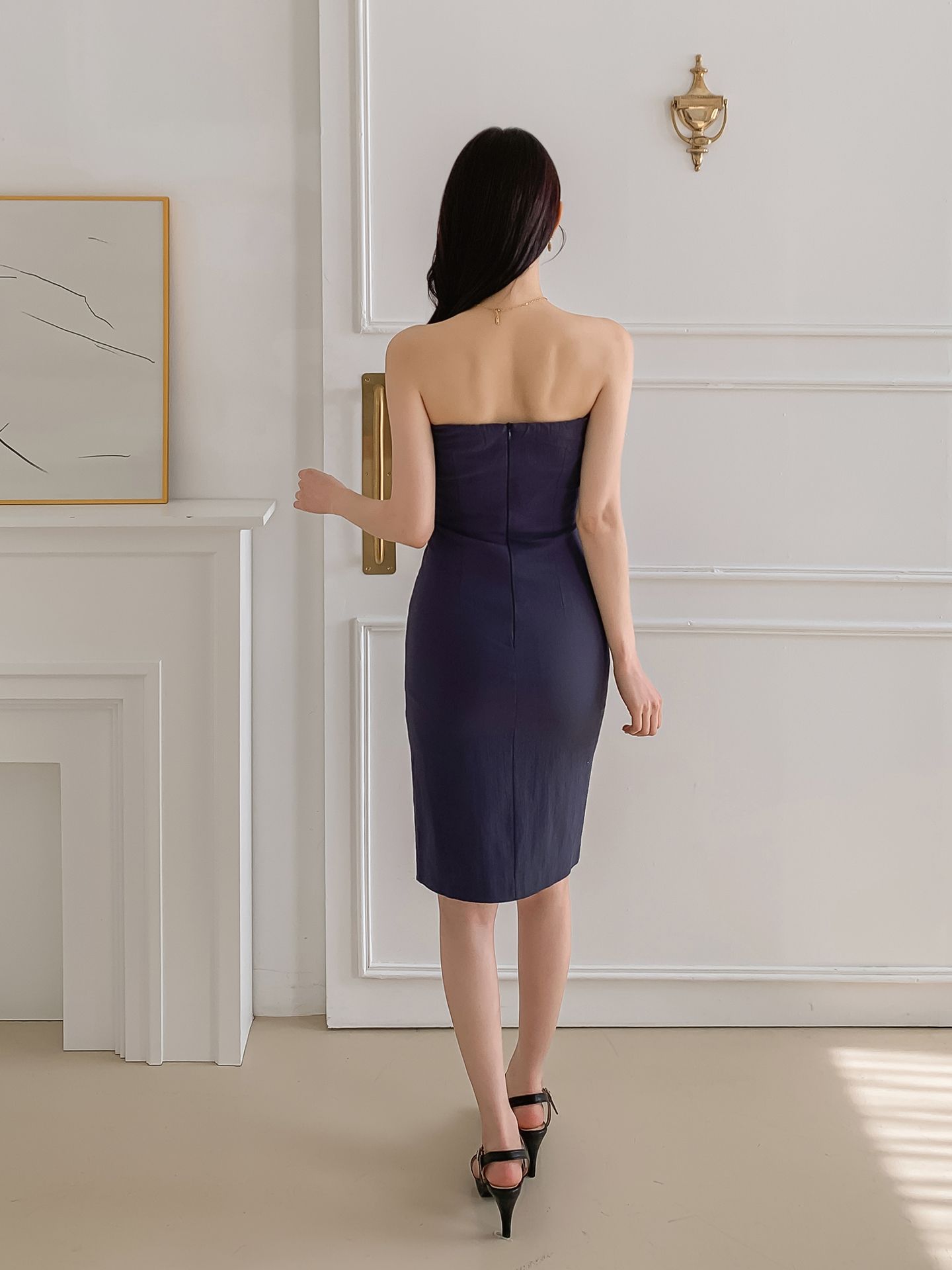 Ponytail dress Tube top Stretch dress Denim dress