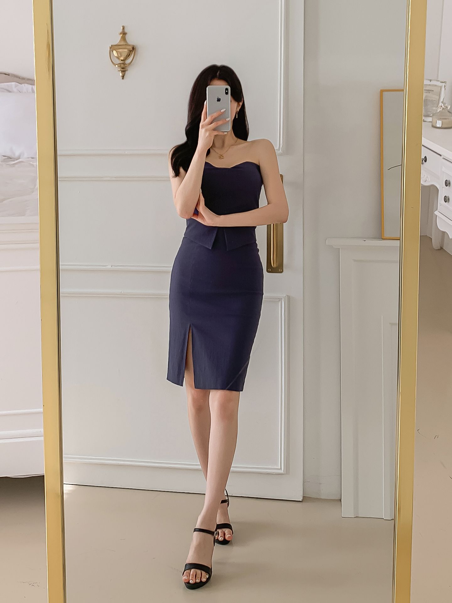 Ponytail dress Tube top Stretch dress Denim dress